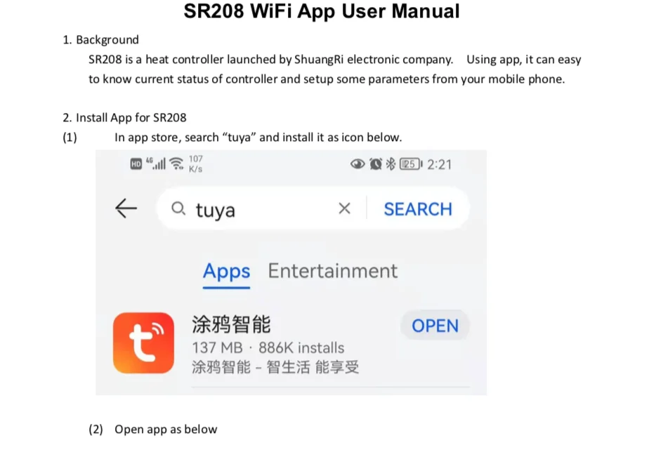 Description Picture 5 of itemSR208C WIFI Intelligent Solar Water Heater Controller APP for Remote Control Temperature Sensor Measuring Tank and Collector