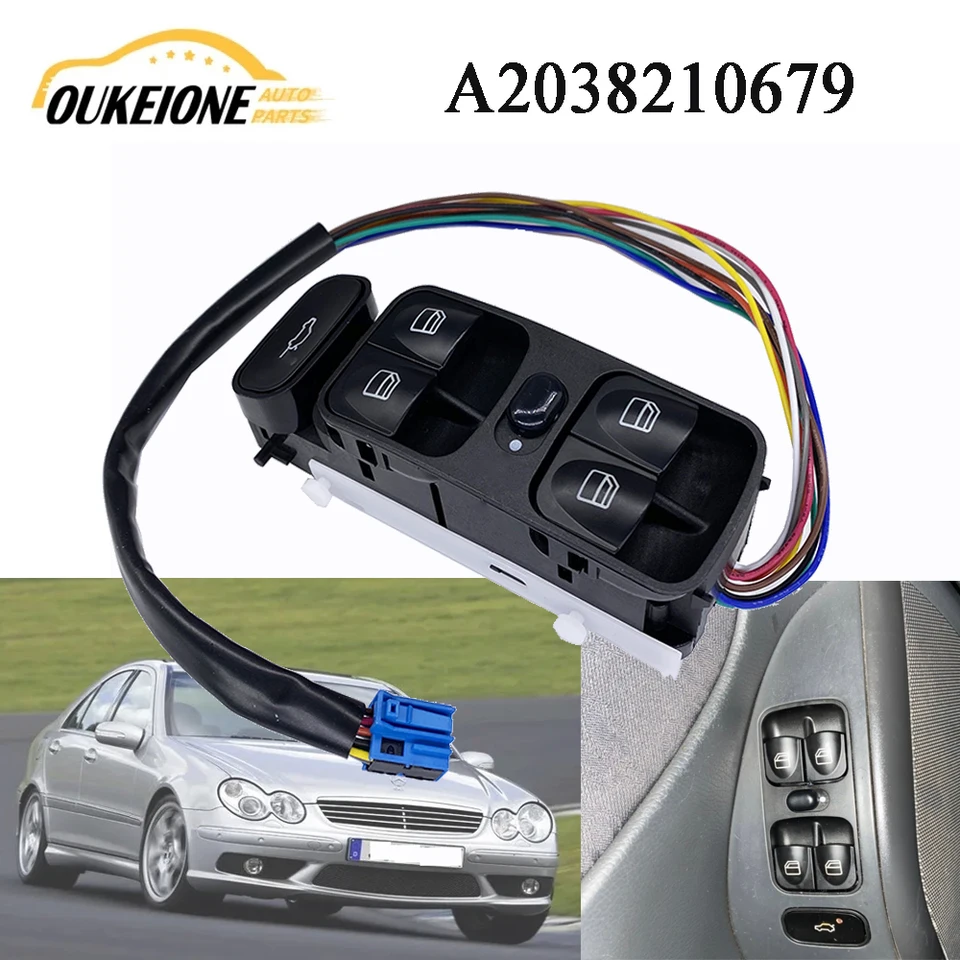 Bouton De Commande De Vitre Mercedes Classe C W203 - Réf A2038210679 - Neuf - MDKS