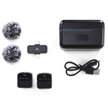 Wireless Lavalier Microphone for iPhone Android with Noise Reduction Plug & Play Lapel Mic for Video Recording Live Streaming 4