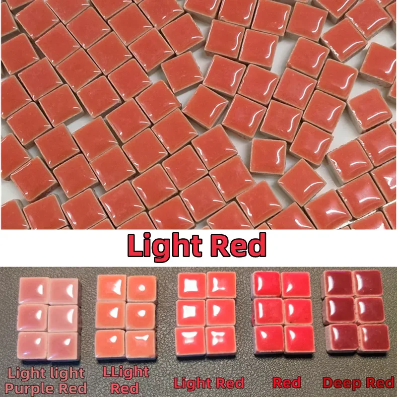 thumbnail image 1 of 300 piezas (aprox. 300 g/10,6 oz) de mosaicos de porcelana de 9,5 mm de grosor, cuadrados, para hacer mosaicos de cerámica, materiales para manualidades de bricolaje de 4 mm de grosor, 1 of 5