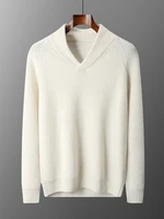 Old Money Style Luxury Men's 100% Cashmere Sweater Autumn Winter Thick Warm Pullover Casual Smart Jumpers Soft Knitwear Top 1