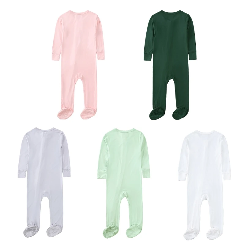 

Bodysuit for Newborns Solid Color Baby Romper with Bamboos Fiber Material Stylish & Warm Toddler Jumpsuit for Boys Girls