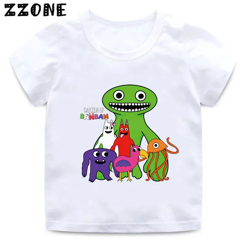 Hot Game Garten of Banban Print Cartoon Kids T-Shirts Cute Funny Girls Clothes Baby Boys T shirt Summer Children Tops,ooo5846