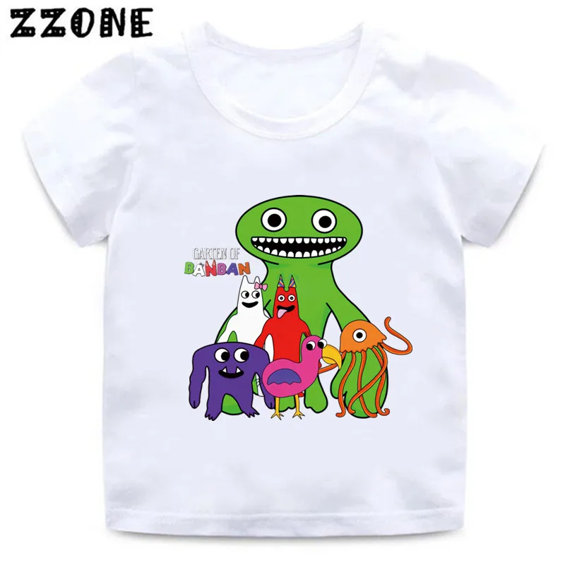 Hot Game Garten of Banban Print Cartoon Kids T-Shirts Cute Funny Girls Clothes Baby Boys T shirt Summer Children Tops,ooo5846 cute deer and santa merry christmas cartoon print kids funny t shirts girls clothes baby boys long sleeve t shirt children tops