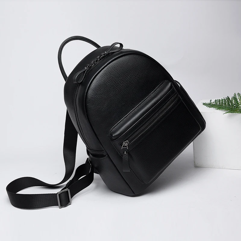 Fashion Female Travel Back Pack 100% Genuine Leather Women's Backpacks Luxury Solid Color Cow Leather Women Backpack School Bags 4