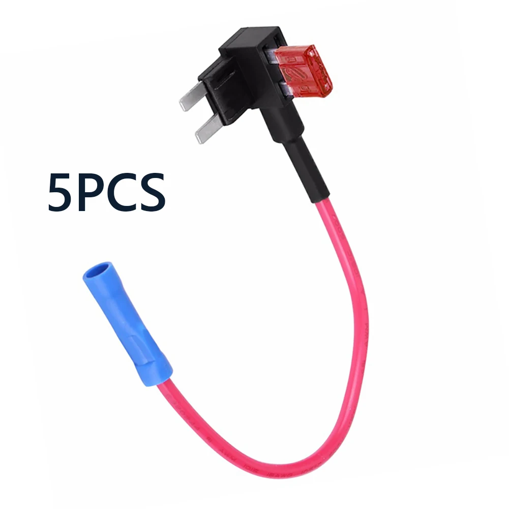 10PCS Mini Blade Fuse Holder Add-A-Circuit Fuse TAP Adapter w/ 5 Car Blade Fuses