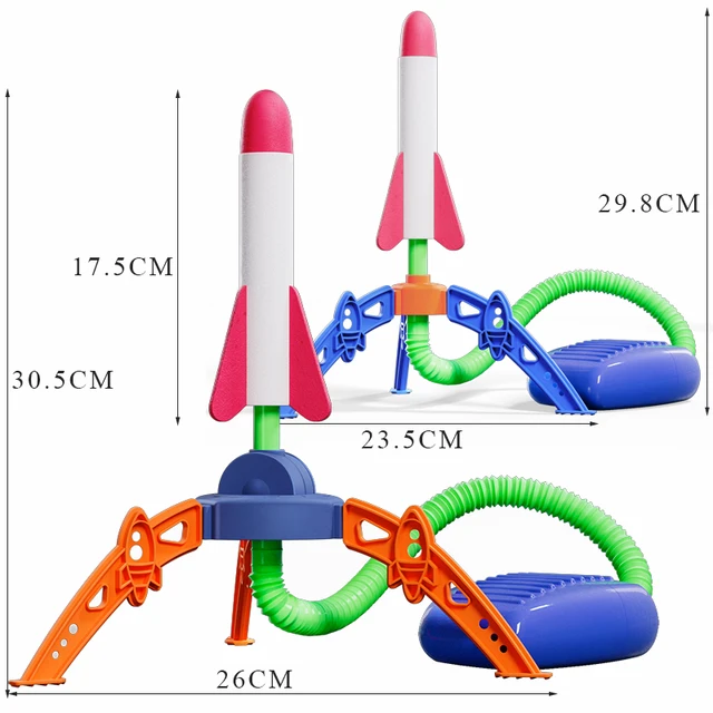 Children Air Stomp Rocket Launcher Toy Flying Foam Rockets Foot Pump Jump Pressed Outdoor Interactive Game for Kids Boys 6