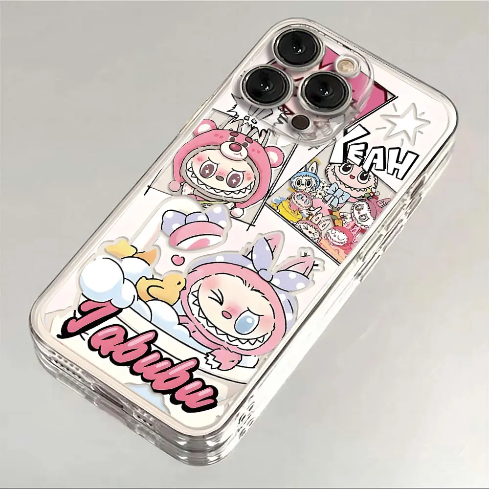 thumbnail image 1 of Funda de teléfono original y bonita de Labubu para iPhone 16, 15, 14, 13, 12, 11, Mini Pro Max, X, XR, XSMax, 6S, 6, 7, 8 Plus, SE20, funda transparente, 1 of 5