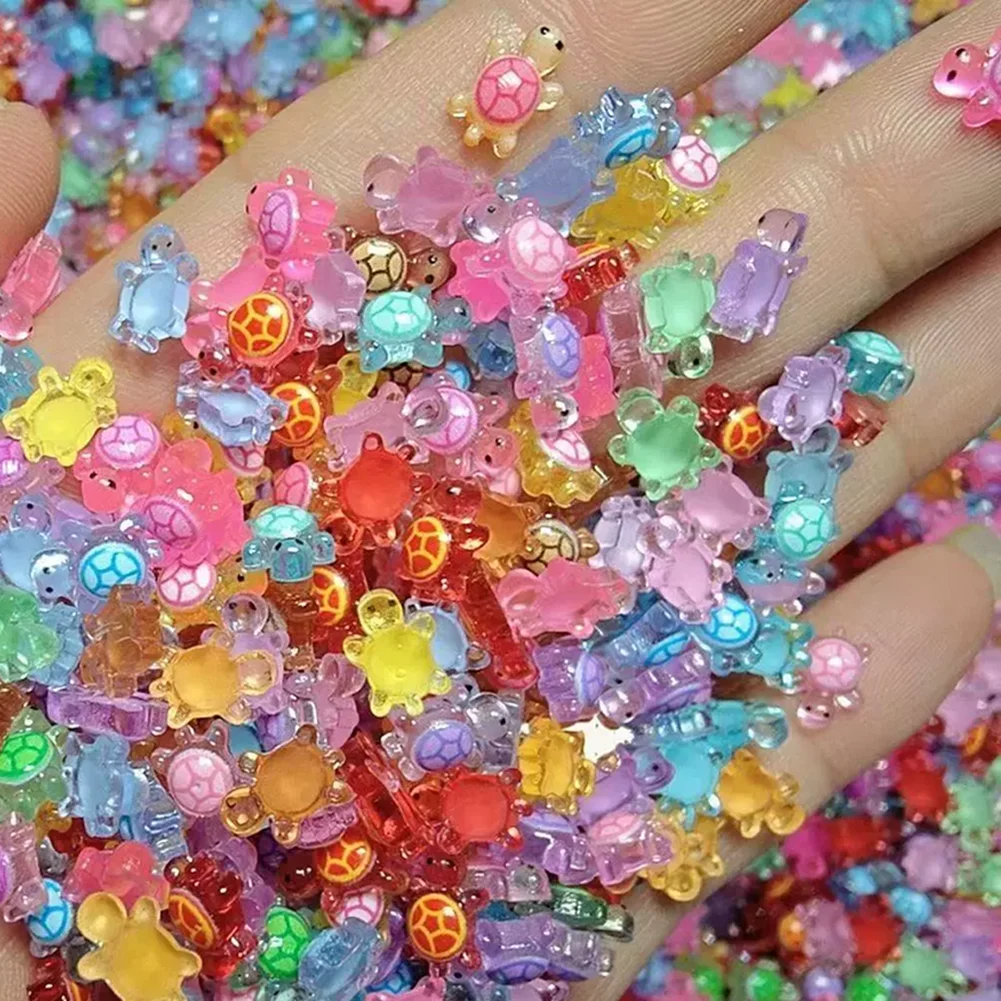 100/300pcs Luminous Mini Turtles Moss Microlandscape Miniature Turtles Figurines Fairy Garden Access Home Decor Glow in The Dark