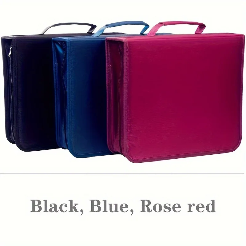 Cd Dvd Storage Bag Cd Dvd Storage Case Super Capacity CD DVD Storage Box 256 Discs Portable Waterproof CD Wallet with Handle for Car Home and Travel
