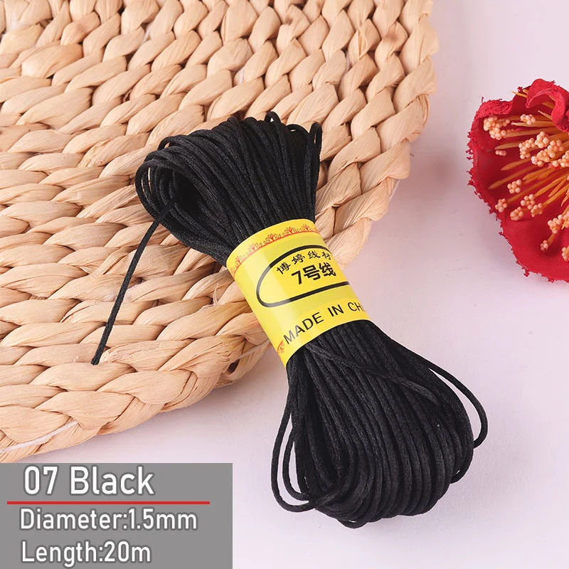 Bulk Nylon Satin Cord for DIY Knotting and Jewelry Making - 1.5mm Thickness