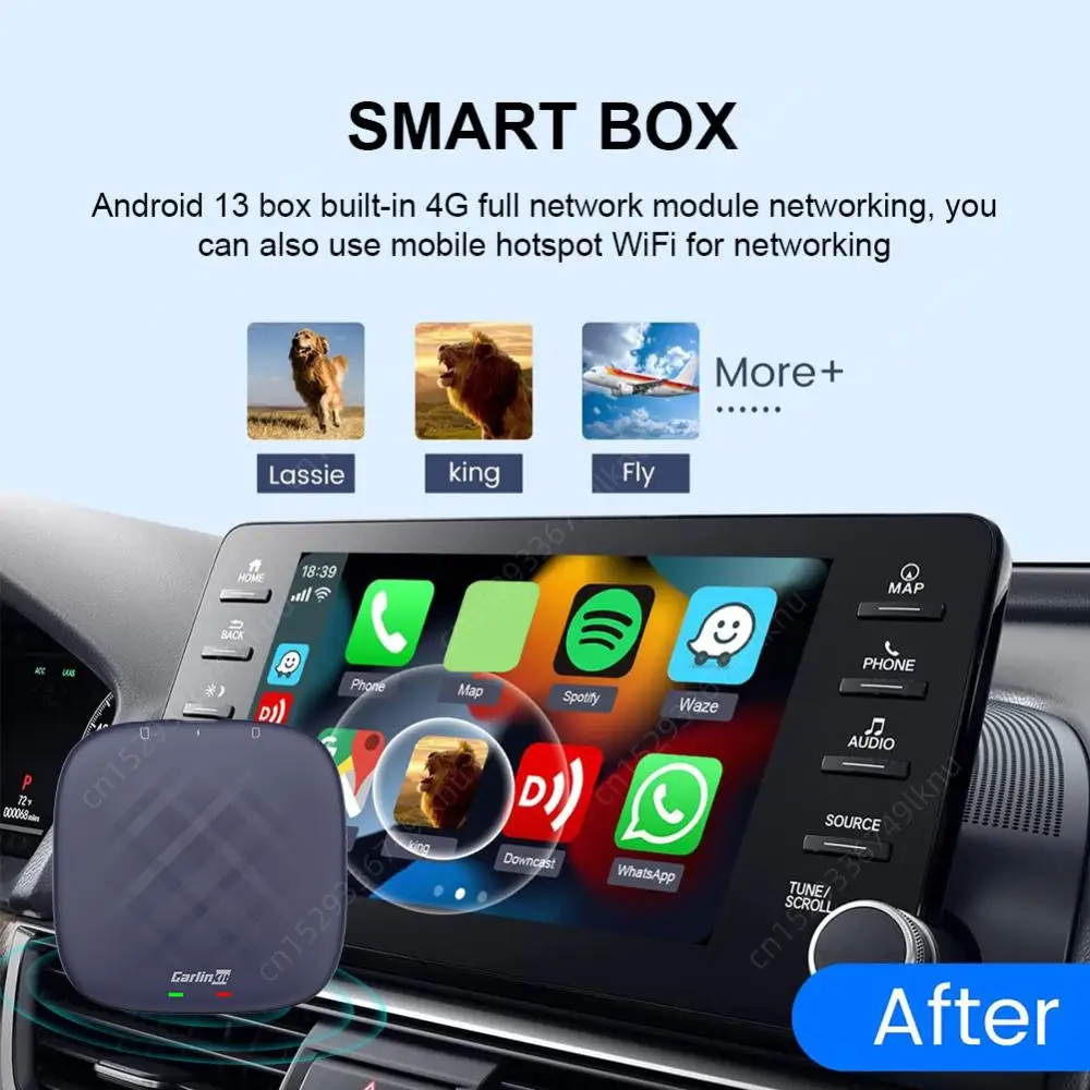 Carlinkit ī÷ Ai TV ڽ CPC200-Tbox ÷, ȵ̵ 13, 8 + 128GB, QCM, 8 ھ  ī÷, ȵ̵ ڵ  Ʈ ڽ