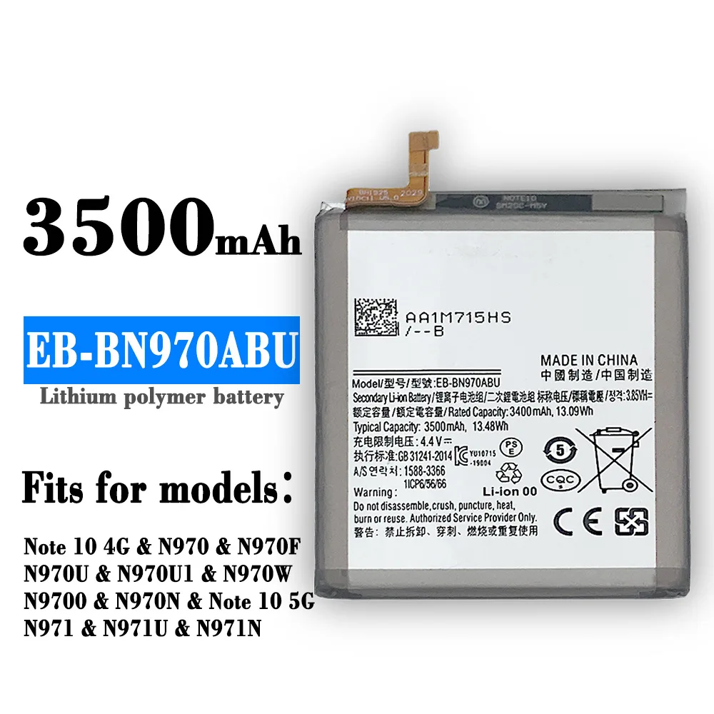 

EB-BN970ABU Replacement 3500mAh Battery For Samsung Galaxy Note 10 Note X Note10 NoteX Note10 5G Batteries+Tools