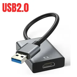 High - Resolution USB to HDMI Adapter with Audio and Video Support (Grey USB 2.0)