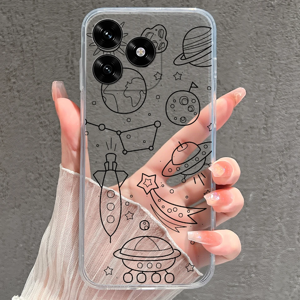 Sunset Rabbit Cat Luxury Anti-Slip Transparent Phone Case