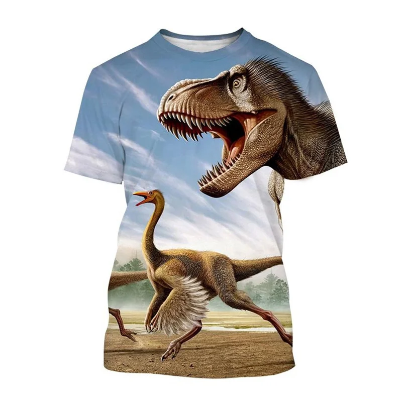 

Summer Men's T-shirts 3d Dinosaur Print Graphic Short Sleeve Tops Fashion Street Tees Men Oversized T Shirt Kids Women Clothing