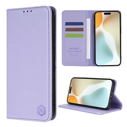 Leather Flip Wallet Case with Card Slot and Strong Magnetic Closure for iPhone SE 2022(2020) (Lavender)