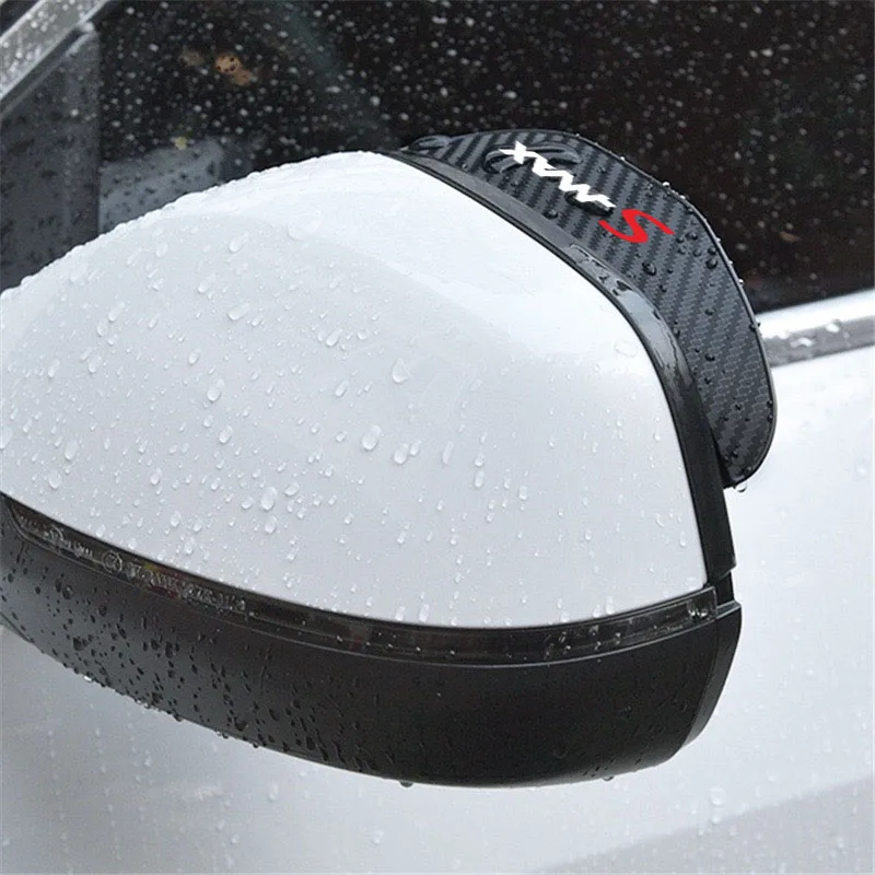 Mirror Wall Sticker Car Trunk Sticker 2pcs Carbon fiber Car Rearview Mirror Rain Eyebrow Sticker For Ford B-MAX B MAX C-MAX C MAX S-MAX S