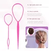 4pcs/set French Braid Tool Loop Elastic Hair Bands Remover Cutter Rat Tail Comb Metal Pin Tail Braiding Combs for Hair Styling 4