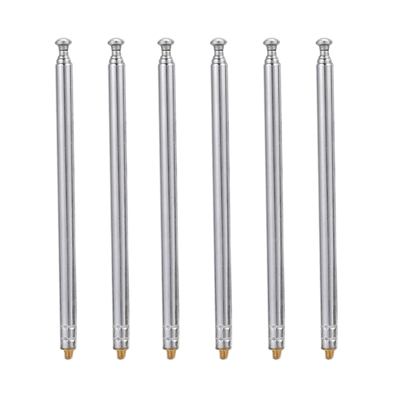 

6X RC Model Car 5 Silver 5 Section 3 Mm External Threaded Expansion Antenna