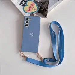 Elegant Love Heart Crossbody Lanyard Case - Premium Protection Cover with Chic Design for S8 (Gray)