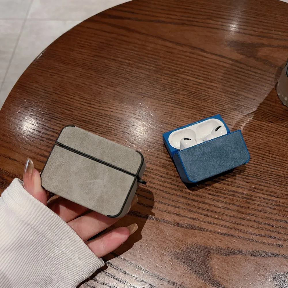 Custodia Per Apple Airpods Custodia 1 2 Pro 3Rd Generation Leather Plain Fundas Cuffie Auricolari Cover Rigida Airpods Pro 2 Case