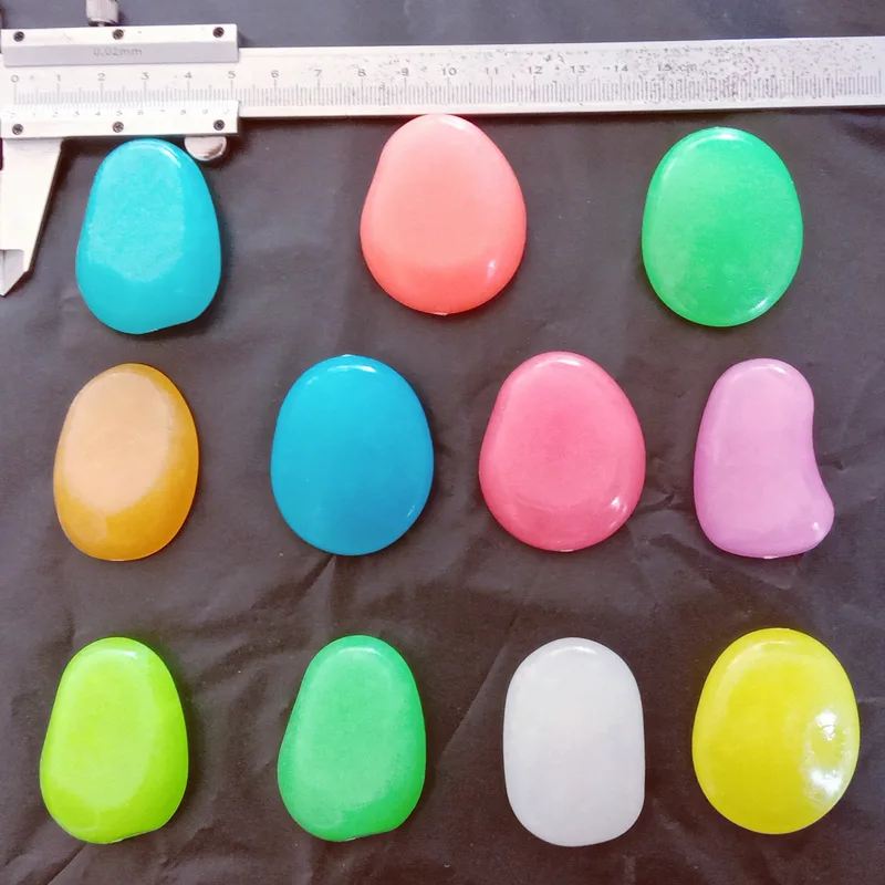 10pcs Luminous Pebbles Stone Ornaments Garden Decoration Gravel Courtyard Fish tank Glow in Dark Pebbles luminous rock