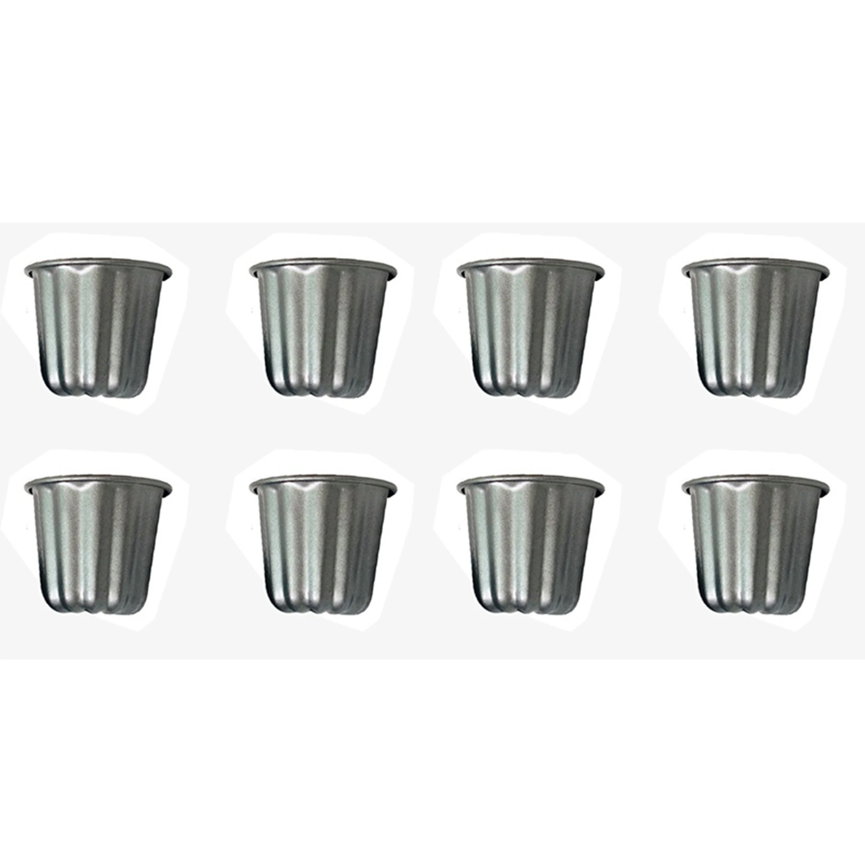 

HOT SALE Canele Mold, Cannele Muffin Cup, 8Pcs Non-Stick Cannele Mould Gray-Black Canneles