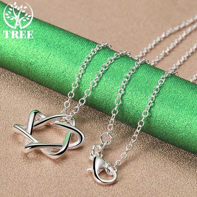 925 סטרלינג כסף אישה איש 16/18/20/22/24/26/28/30 אינץ שרשרת מגן דוד תליון שרשרת אופנה חתונה יום הולדת תכשיטים