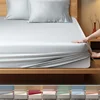 High Quality Bed Fitted Sheet 100% Bamboo Mattress Cover with Elastic Band Double King Queen Size Bed Sheet 90/120/200 Fit Sheet 1