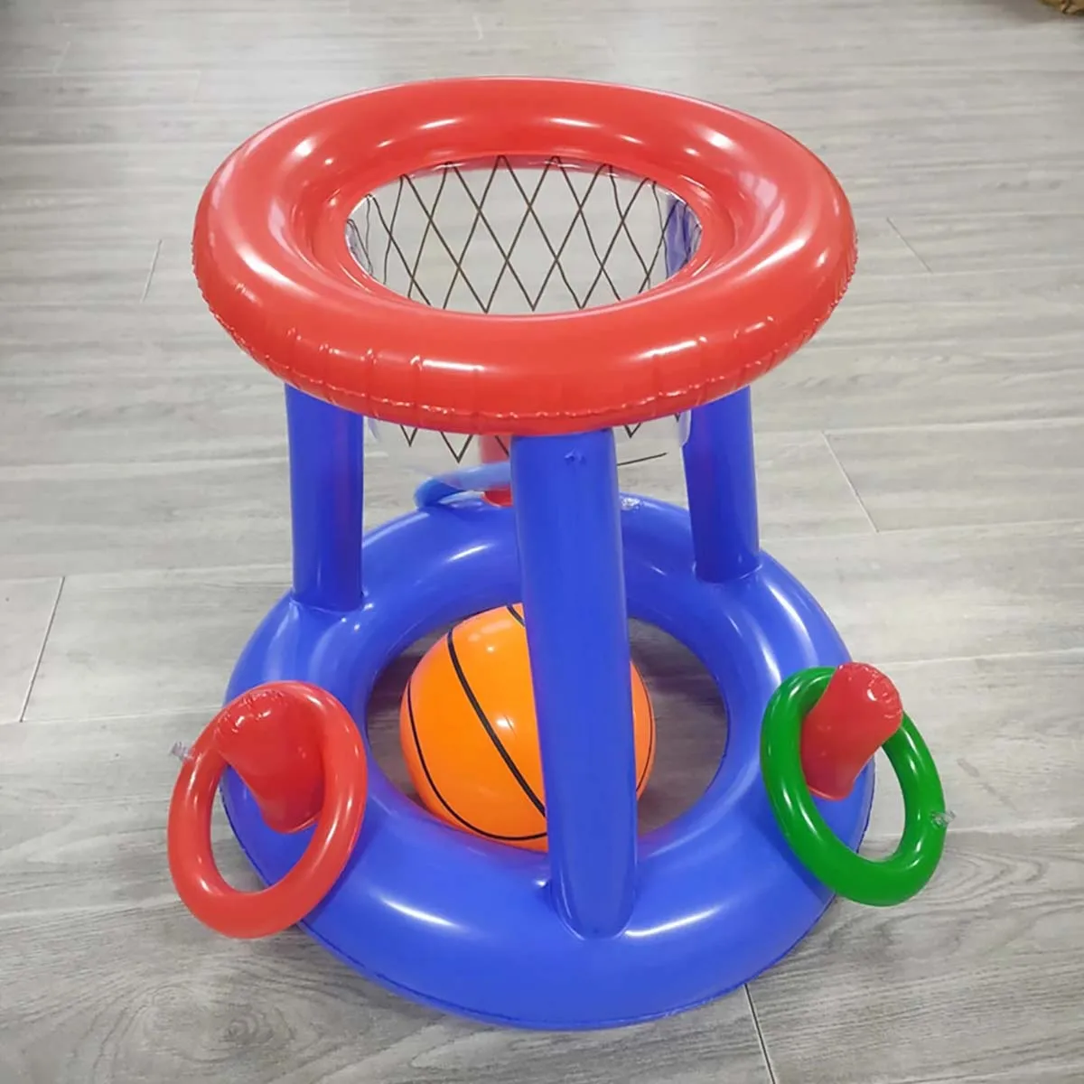 Inflatable Ring Throwing Ferrule Game Floating Basketball Hoop Interactive Water Sport Toy Party Favor Beach Fun Pool accessory 3