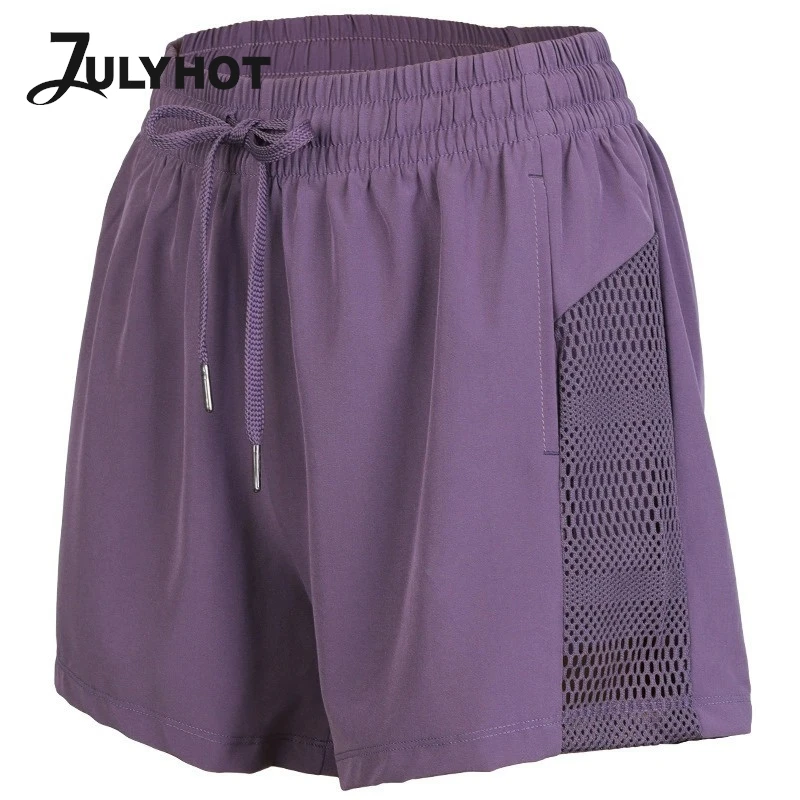 

Спортивные шорты, женские летние тонкие быстросохнущие дышащие штаны для фитнеса, одежда для улицы, штаны для йоги с высокой талией