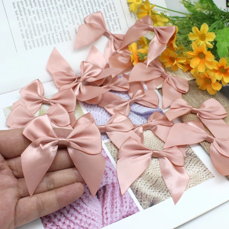 Description Picture 5 of item20/50PCS 65*65mm Ribbon Bows Decoration Bows For Craft Packages Small Bowknot Craft Wedding Christmas Tree for Clothes Accessori