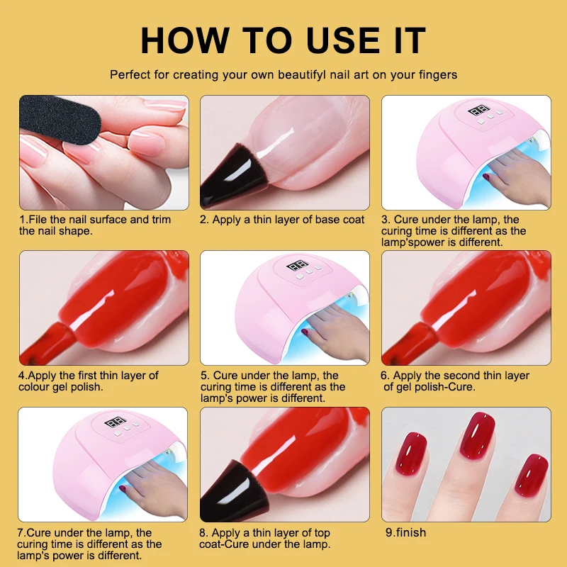 Manicure Set With Nail Dryer Base&Top Coat UV Nail Gel Polish Kit 18 Colors Gel Polish Set Semi Permanent Varnish Nail Tools Kit 5