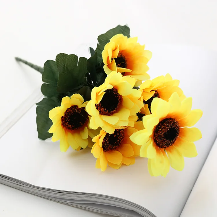 Vibrant Artificial Sunflower Bouquet – 13 Head Arrangement