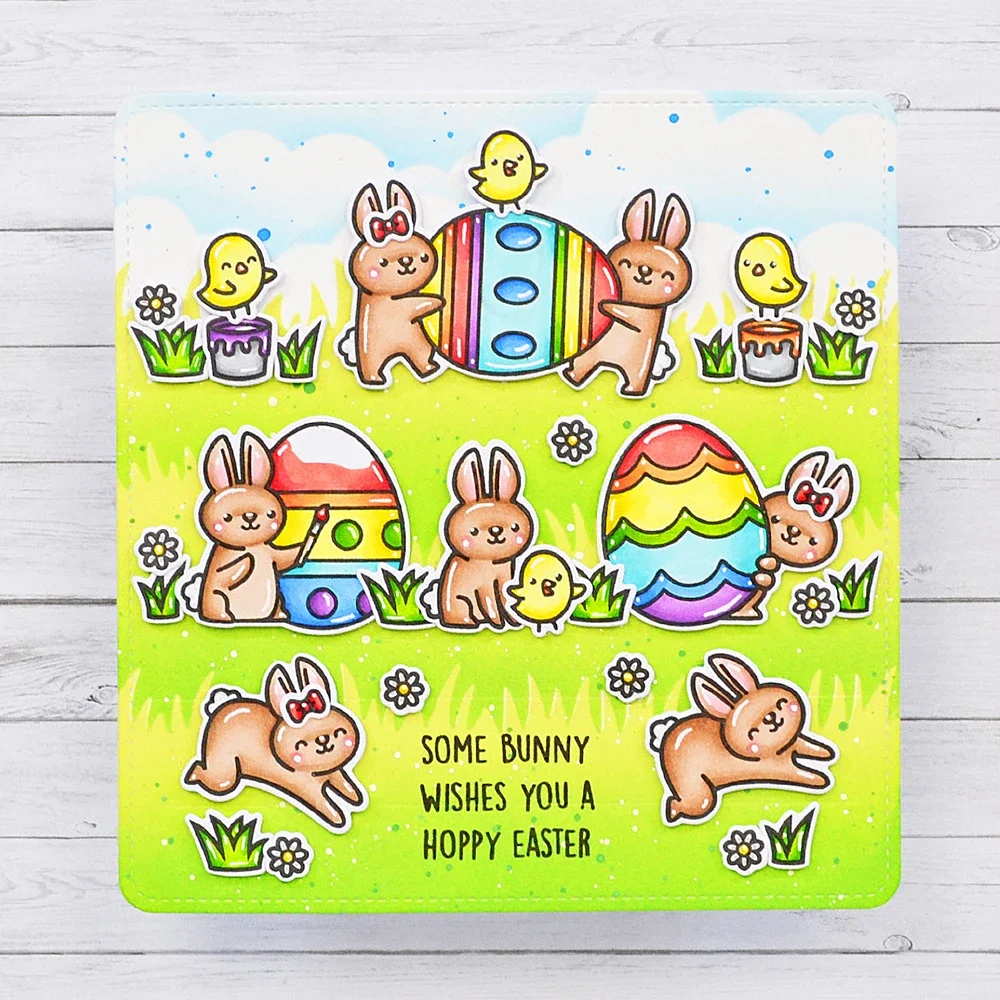 Sew Very Mice Clear Stamps and Dies Elephant Parade Eggstraordinary Easter Stamps Set for DIY Scrapbooking Album Decoration Card