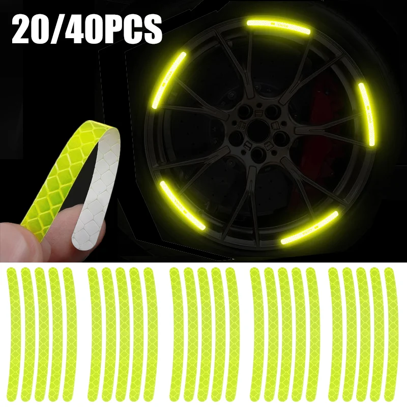 

Car Wheel Hub Reflective Stickers Tire Rim Night Warning Strip Motorcycle Bicycle Tyre Safety Reflector Decals Sticker