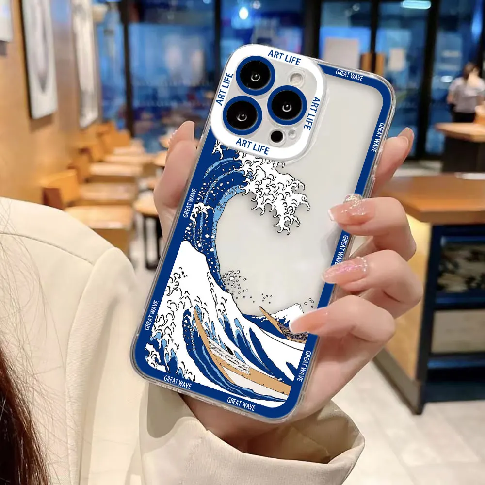 The Great Wave Kanagawa Clear Phone Case