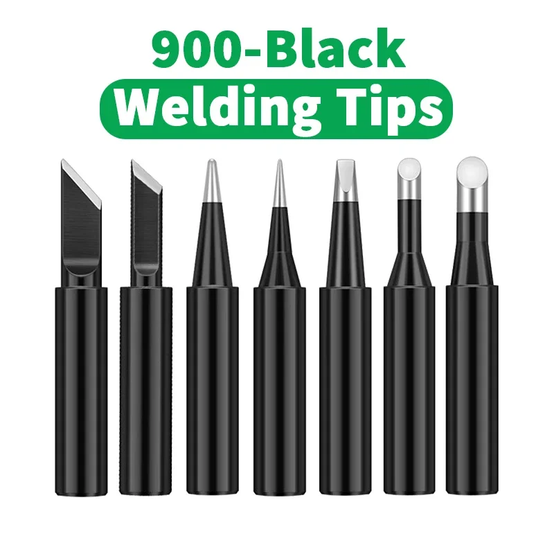 

10PCS XIXO Soldering Iron Tip Lead-free Black Metal Solder Tips Welding Head 900-T For 936 Rework Soldering Station Tool Kits