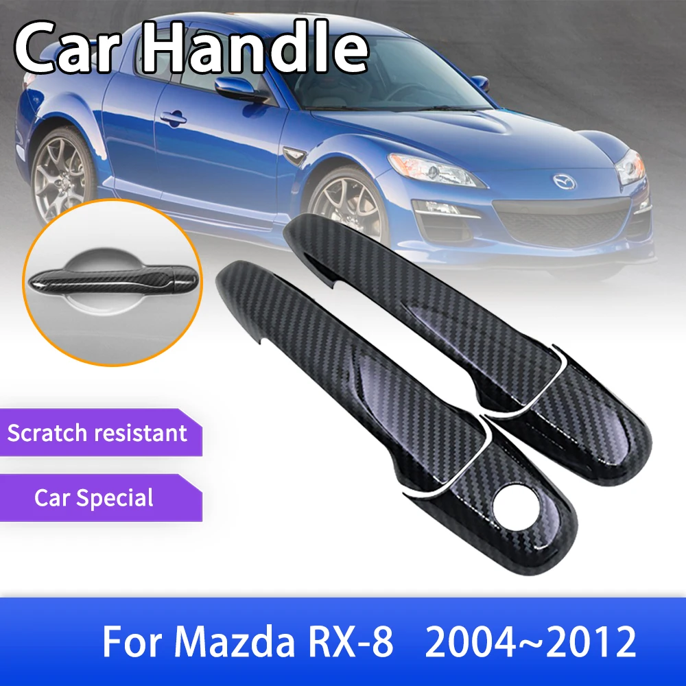 Carbon Fiber Door Handle Cover Trim Stickers Fit for Mazda RX 8 RX8 RX