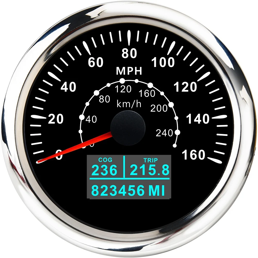 

85MM GPS Speedometer 3 in 1 LCD Display Speed Odometer W/COG Trip Total Mileage 240KM/H,160MPH for Car Boat Marine