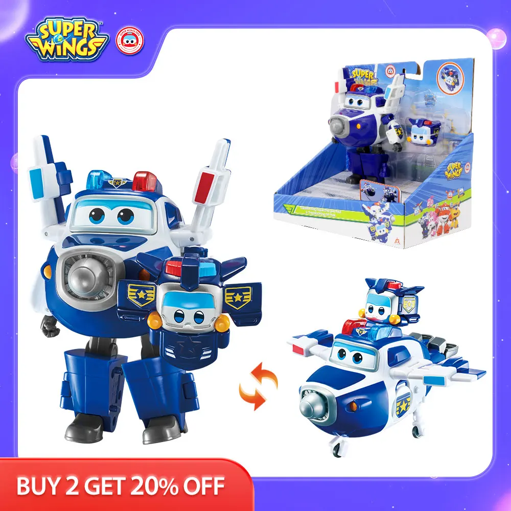 

Super Wings 5 Inches Transforming Supercharged Paul & Mini Magnetic Transforming Super Pet Action Figures Deformation Kids Toys