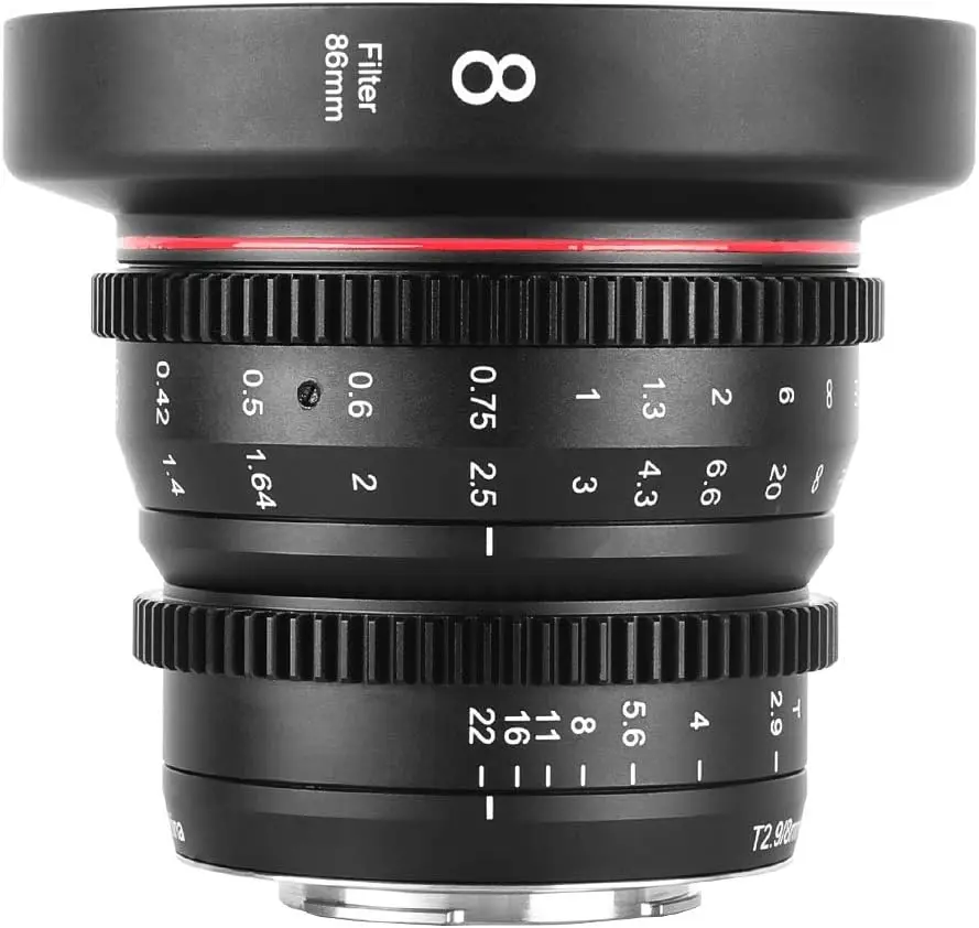 Meike 8Mm T2.9 Cine Lens Mini Prime Messa A Fuoco Manuale A Bassa Distorsione Per Fotocamere Micro 4/3 Mount Olympus Panasonic