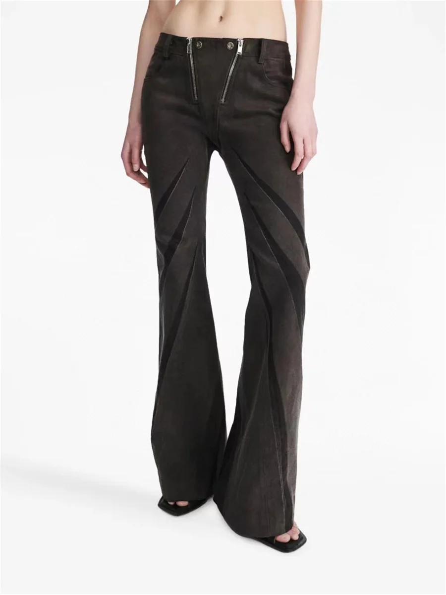 

2023 Summer New Women's Contrast Jeans Trend Cotton Heavy Craft High Waist Women's Flared Pants Y2K clothes High Quality traf