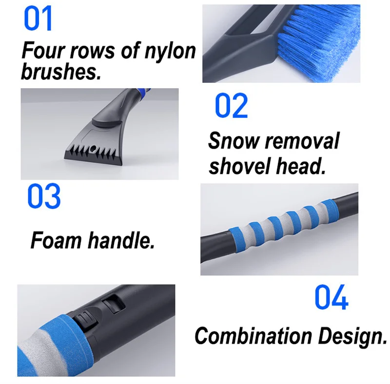 Quick Clean Snow Scraper for Car Winter Window Scraper for Car Stainless Snow Shovel Cool Accessories Gifts
