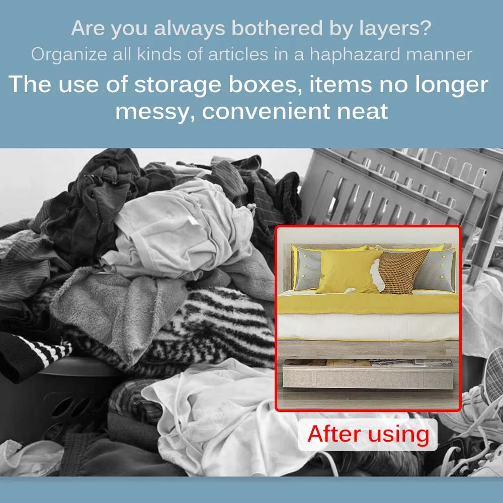 2 Pack Foldable Under Bed Bags Large Under Bed Storage Boxes Thick Breathable Underbed Clothes Storage Bags Zippered Organizer 3
