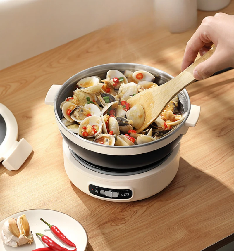220V 1.2 L Electric Cooking Pot Portable Multi Cooker Dormitory Travel Folded Rice Cooker Split Hot Pot Electrical Capabilities 4