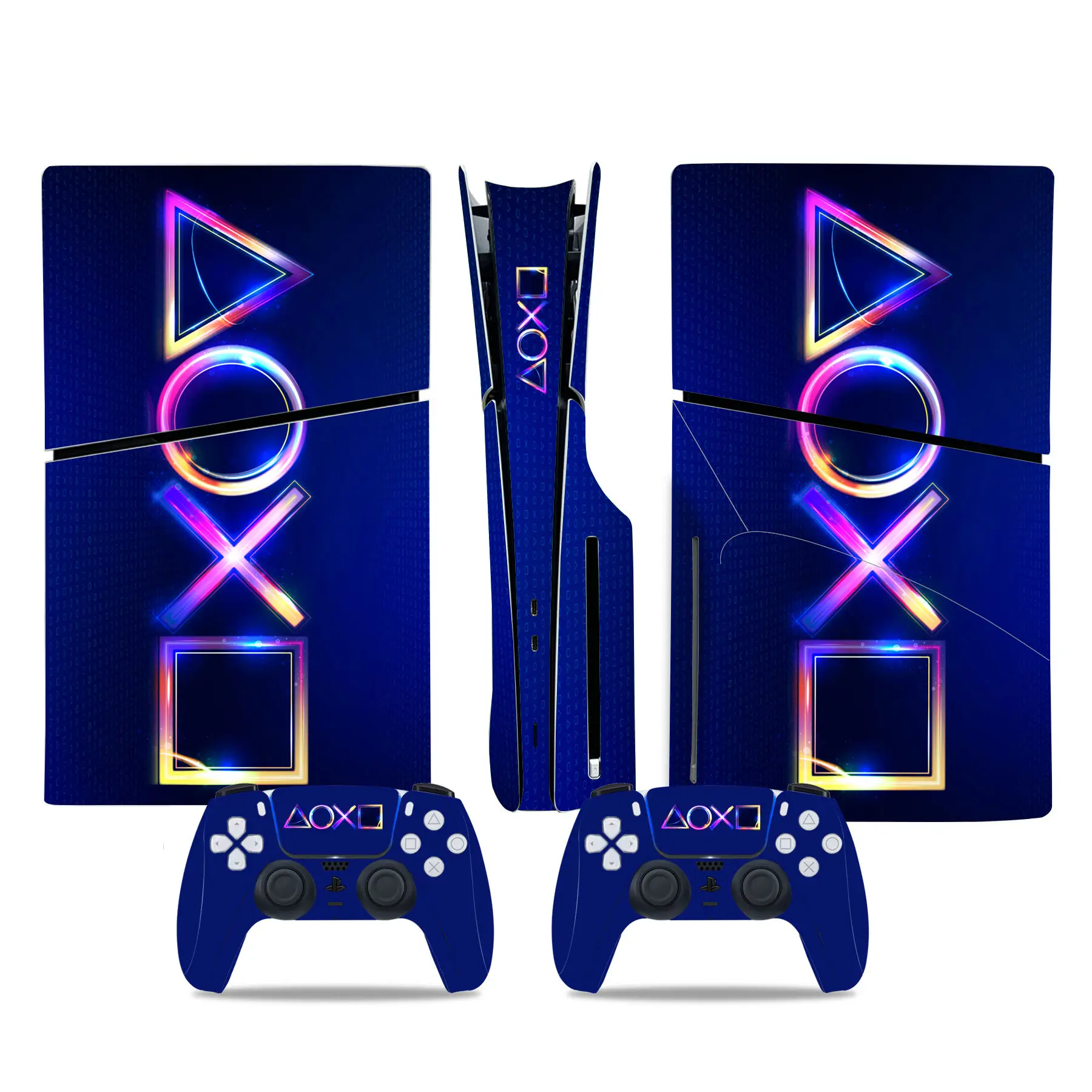 PS5 슬림 디스크 스킨 스티커 낙서 디자인 PS5 슬림 디스크 콘솔 및 2 컨트롤러 용 보호 비닐 데칼 커버