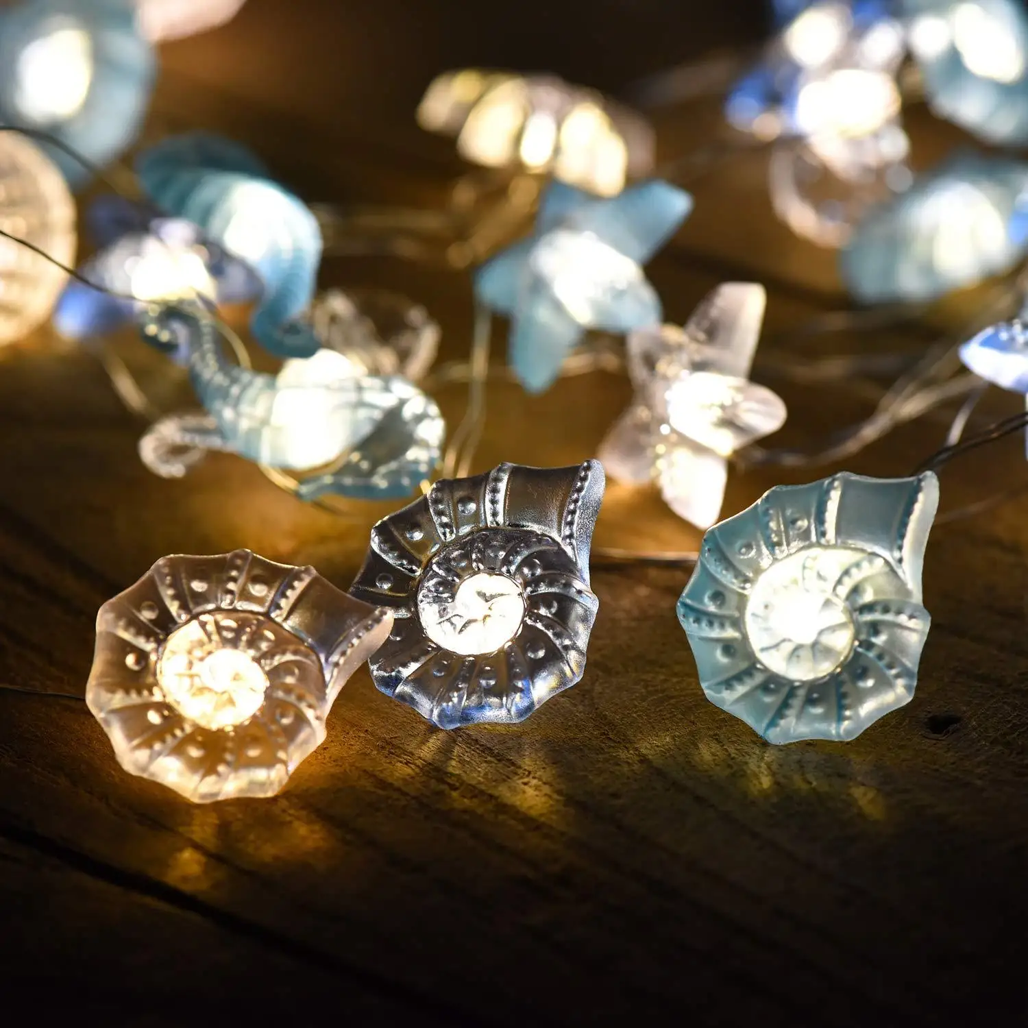 Ocean Series Led Light String 2m 3m Seahorse Seastar Fairy Light Christmas Decoration for Home Bedroom Decor Kids New Year Gifts outdoor fairy lights String Lights