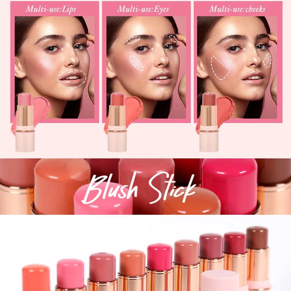 6.3g Private Label Blush Stick Custom Logo Matte Blusher Pigment Long Lasting Waterproof Colorful Natural Makeup Cruelty Free 5